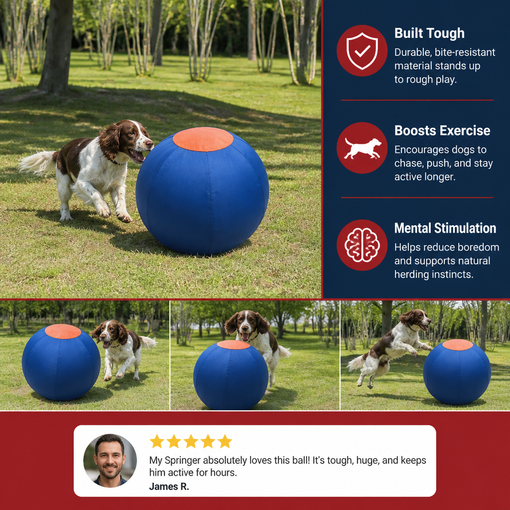 Inflatable Bite Resistant Herding Ball for Dogs – Durable Interactive Push & Chase Toy