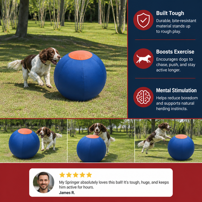 Inflatable Bite Resistant Herding Ball for Dogs – Durable Interactive Push & Chase Toy