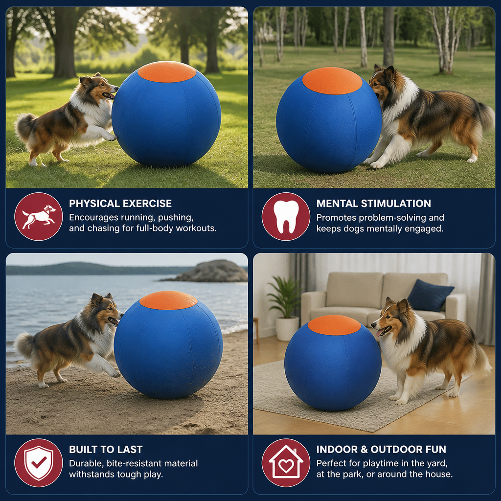 Inflatable Bite Resistant Herding Ball for Dogs – Durable Interactive Push & Chase Toy
