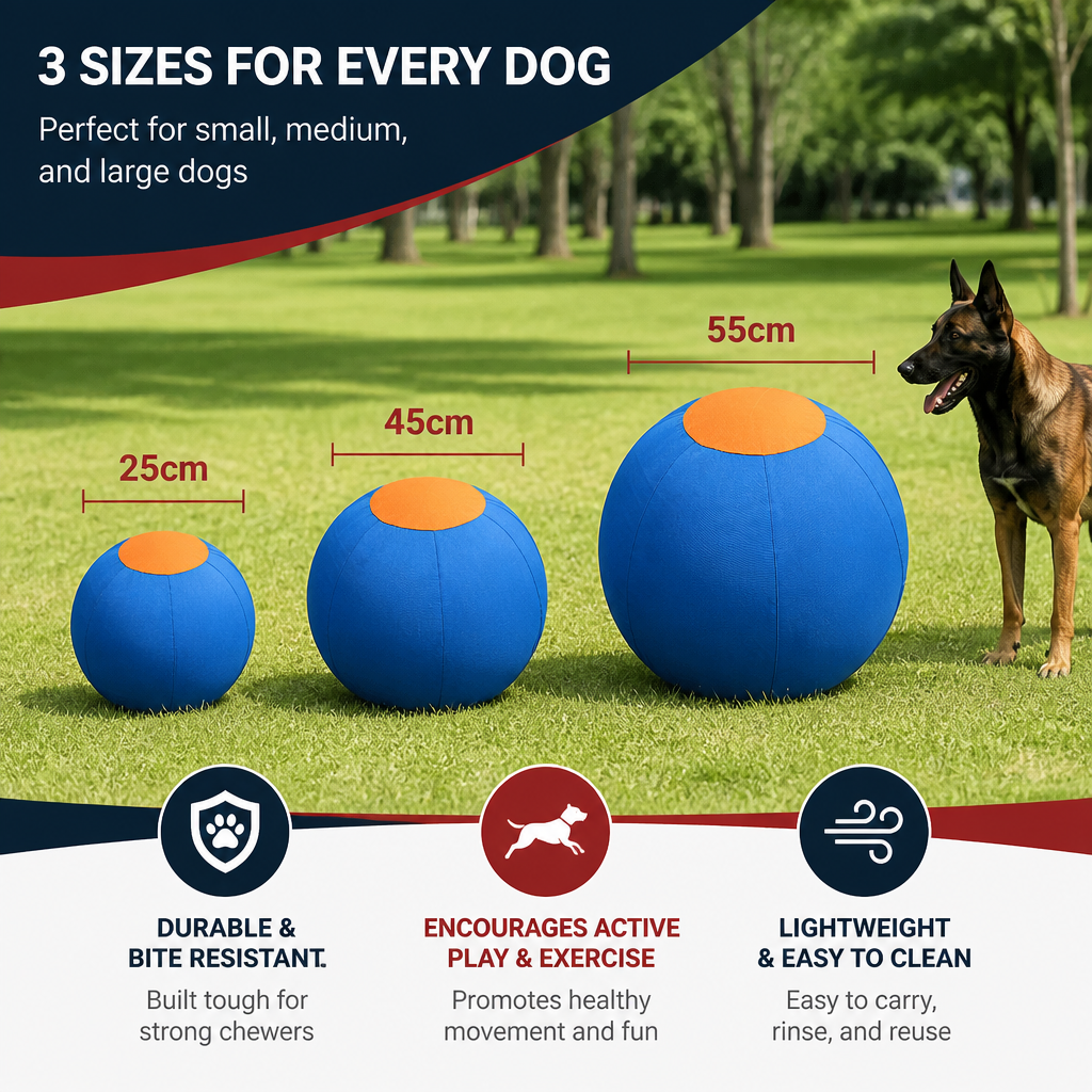 Inflatable Bite Resistant Herding Ball for Dogs – Durable Interactive Push & Chase Toy
