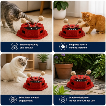 3in1 Interactive Ladybug Cat Puzzle Toy