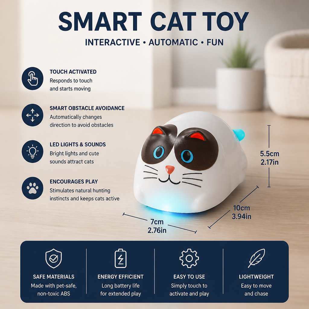 Touch-Activated Smart Cat Robot Toy