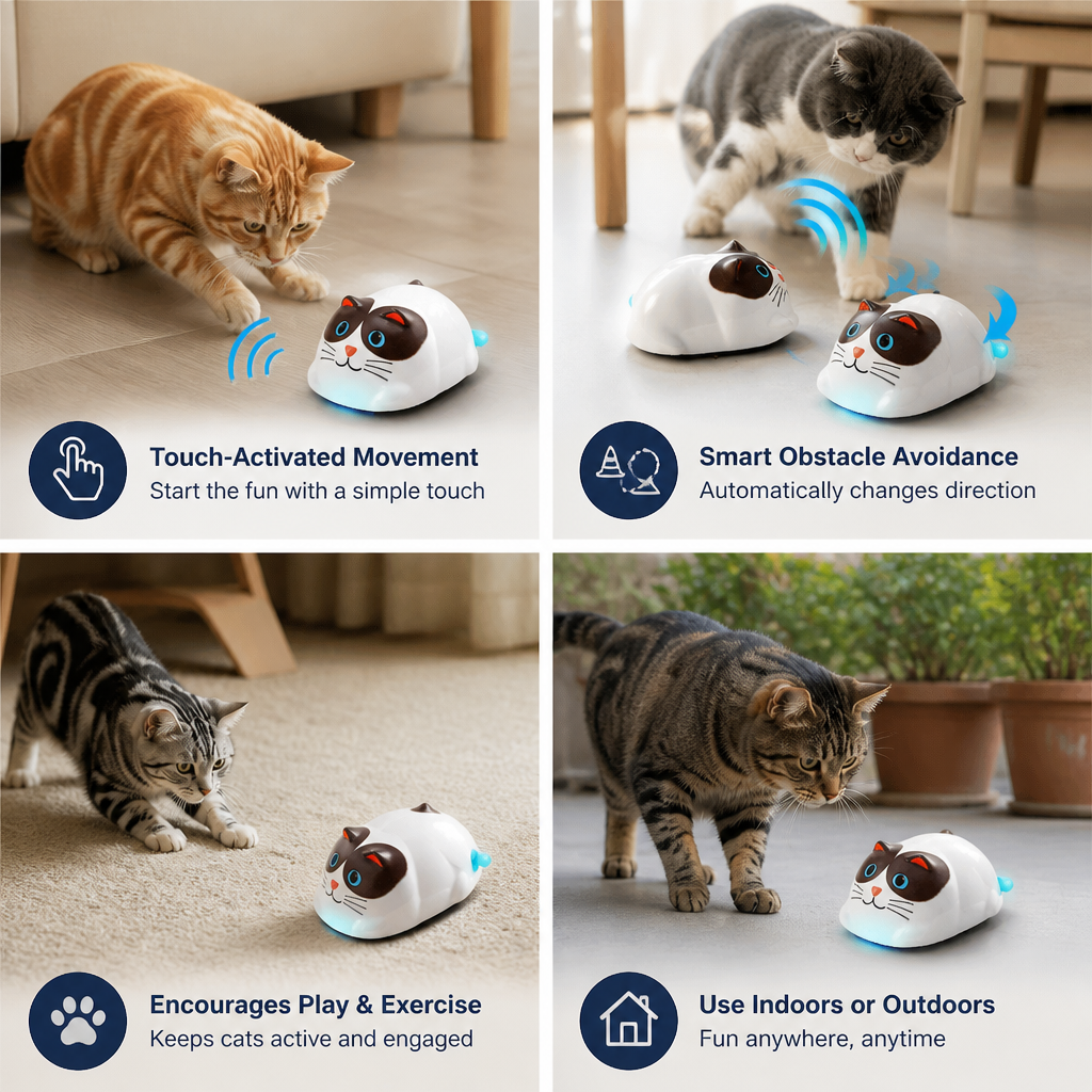Touch-Activated Smart Cat Robot Toy