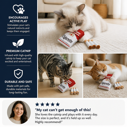 Cigarette Pack Catnip Toy Set for Interactive Cat Play