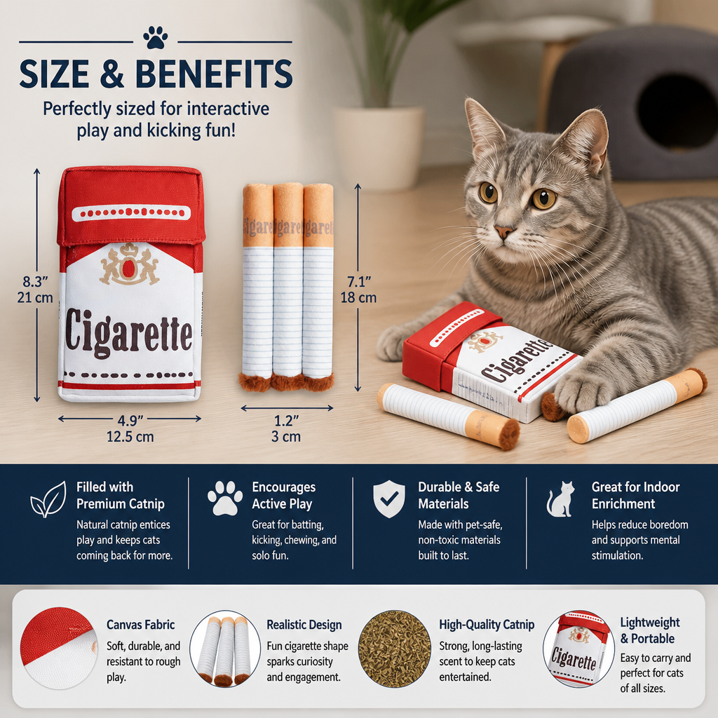 Cigarette Pack Catnip Toy Set for Interactive Cat Play