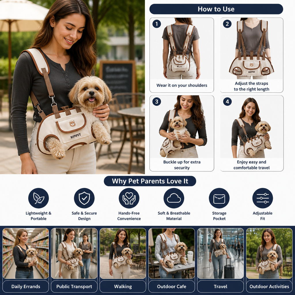 Adjustable Pet Shoulder Carrier Bag for Small Dogs and Cats