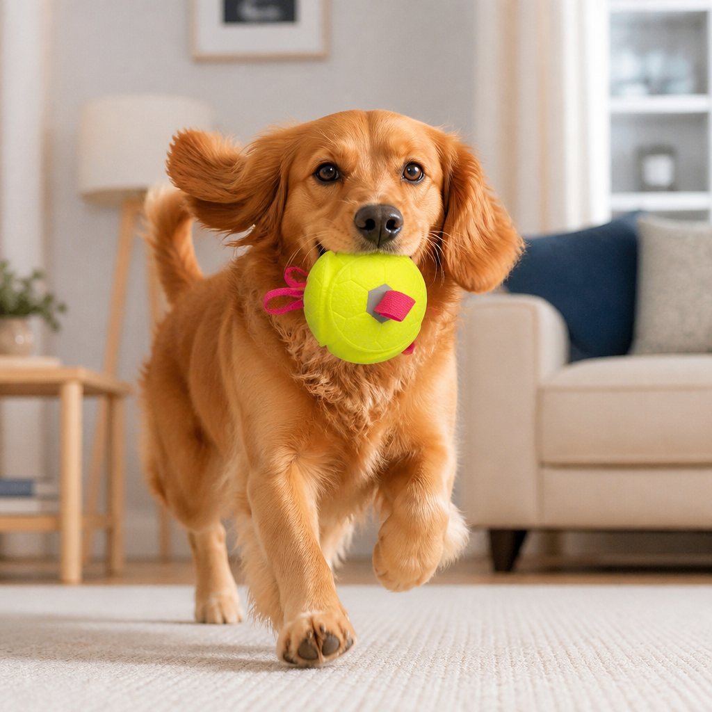 Eco-Friendly Indestructible Dog Ball – Bite Resistant Interactive Tug & Fetch Toy