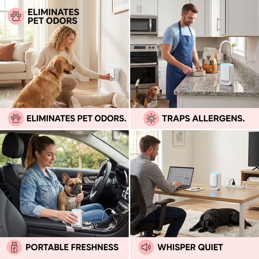 Portable Air Purifier & Odour Eliminator – Ideal for Pet Homes