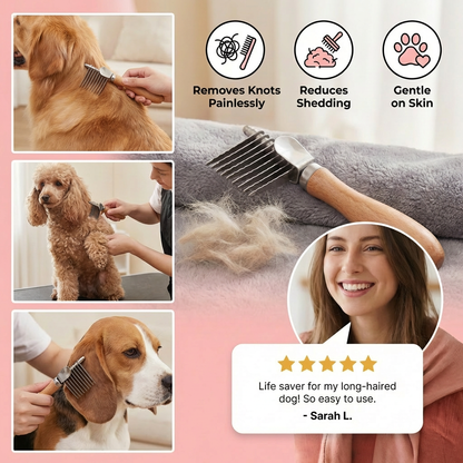 Pet Dematting Comb – Undercoat & Knot Remover
