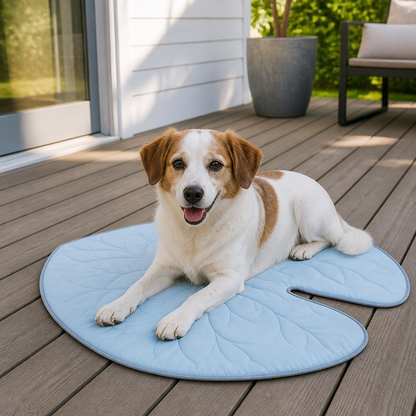 Cooling Leaf-Shaped Pet Mat – Washable Summer Mat with Non-Slip Bottom