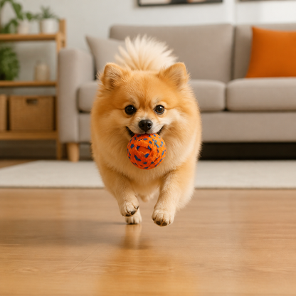 Interactive Rechargeable Dog Ball – Smart Rolling & Dental Chew Toy
