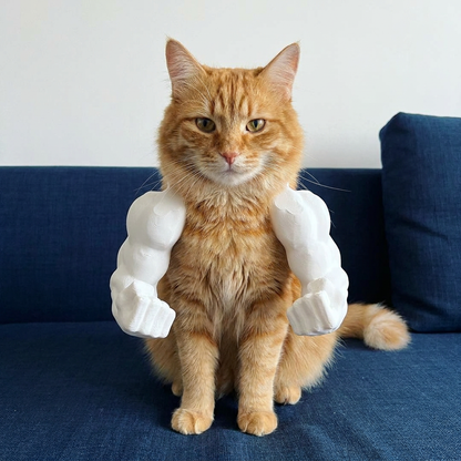 Muscle Arm Cat Costume Harness for Funny Pet Photos and Dress Up