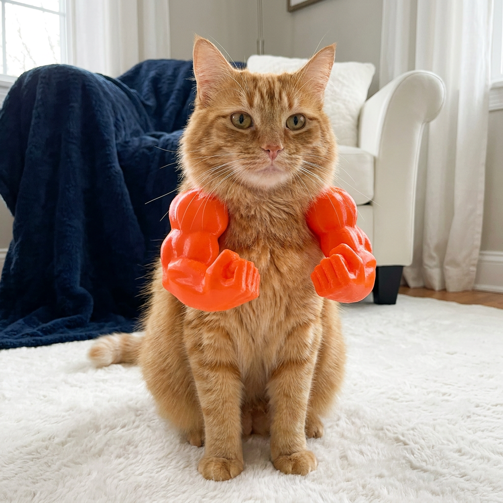 Muscle Arm Cat Costume Harness for Funny Pet Photos and Dress Up
