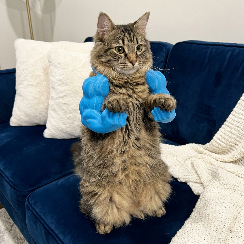 Muscle Arm Cat Costume Harness for Funny Pet Photos and Dress Up