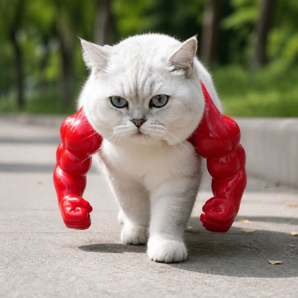 Muscle Arm Cat Costume Harness for Funny Pet Photos and Dress Up