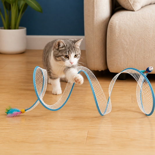 S-Shaped Cat Tunnel Toy – Interactive Foldable Play Tunnel