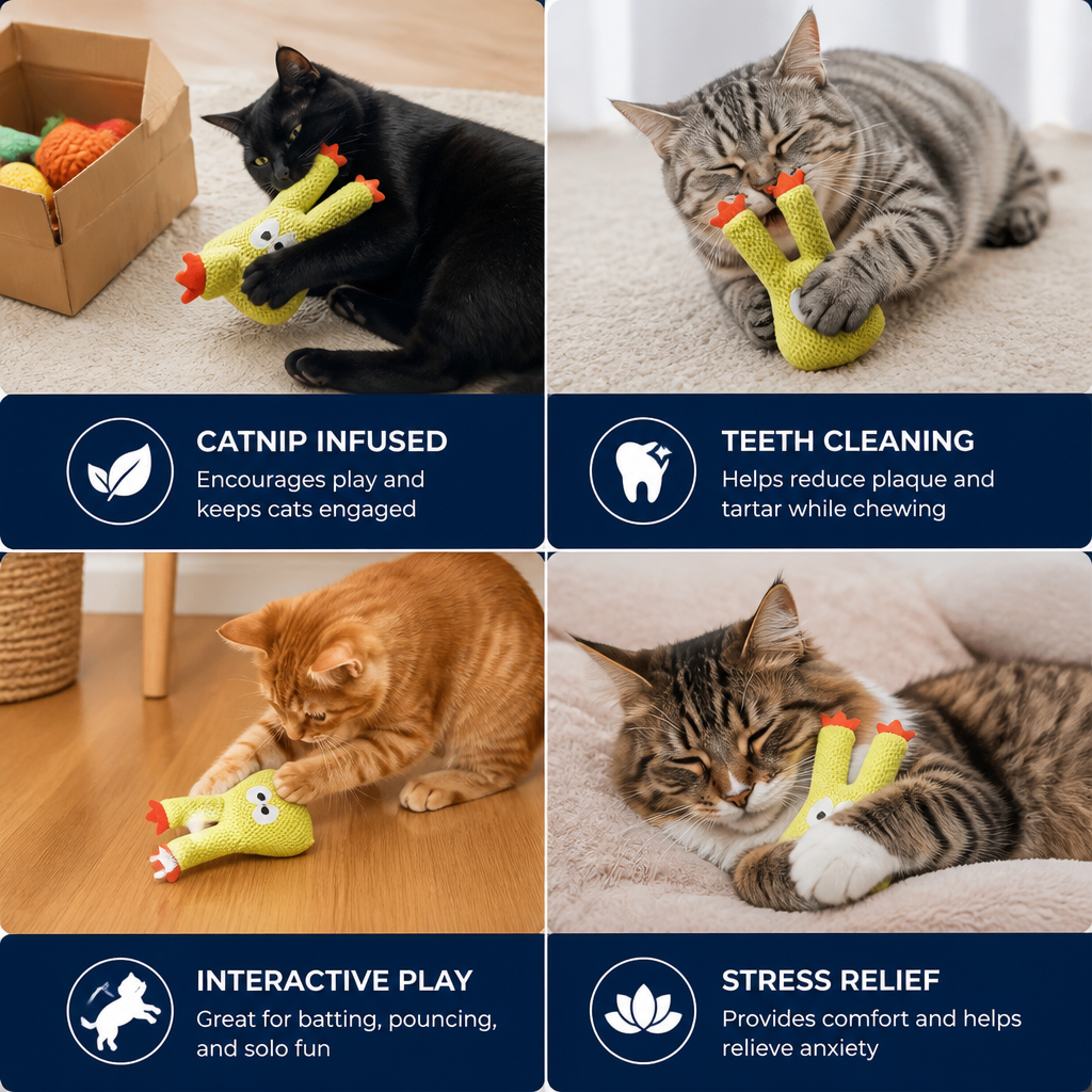 Catnip-Filled Cactus Teeth Cleaning Cat Toy