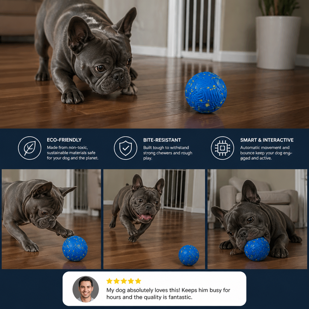 Eco-Friendly Bite-Resistant Smart Interactive Automatic Dog Ball