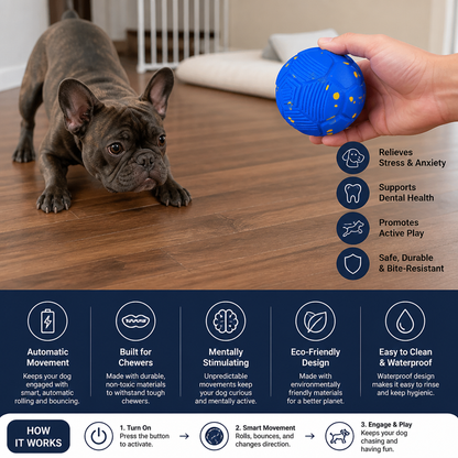 Eco-Friendly Bite-Resistant Smart Interactive Automatic Dog Ball