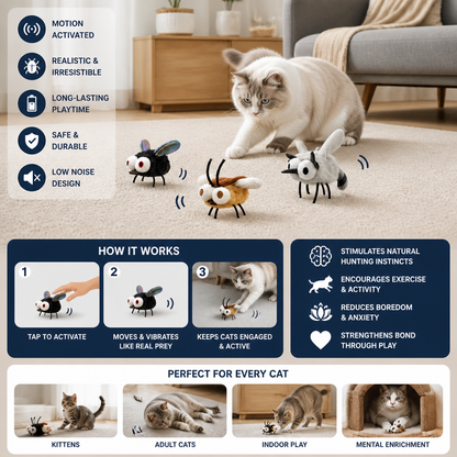Motion-Activated Flying Insect Cat Toy