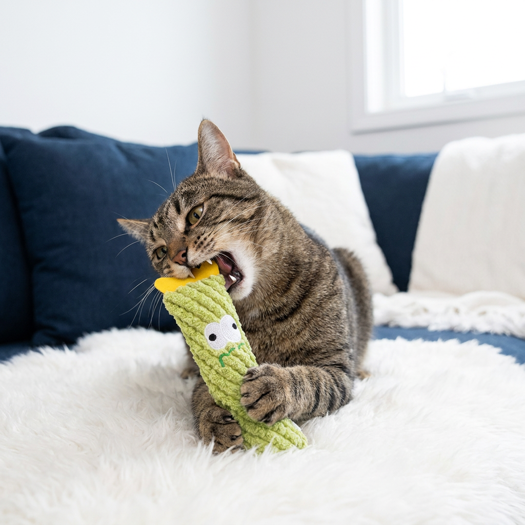 Catnip-Filled Cactus Teeth Cleaning Cat Toy