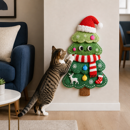 2in1 Woven Self-Adhesive Cat Scratching Mat & Furniture Protector with Interactive Toy