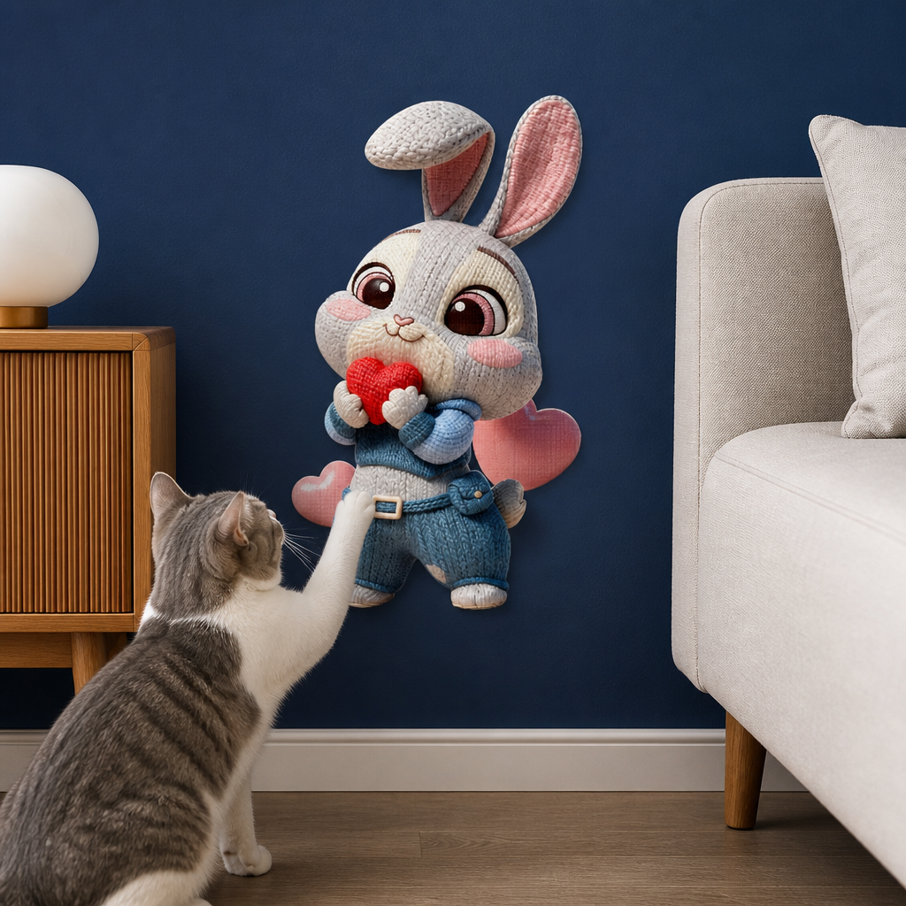 2in1 Woven Self-Adhesive Cat Scratching Mat & Furniture Protector with Interactive Toy