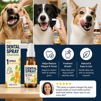 Brushless Tartar Control Dental Spray for Dogs – Helps Reduce Plaque & Freshen Breath