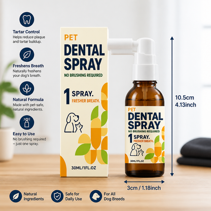 Brushless Tartar Control Dental Spray for Dogs – Helps Reduce Plaque & Freshen Breath