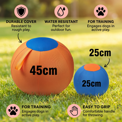 Durable training ball with cover for dogs