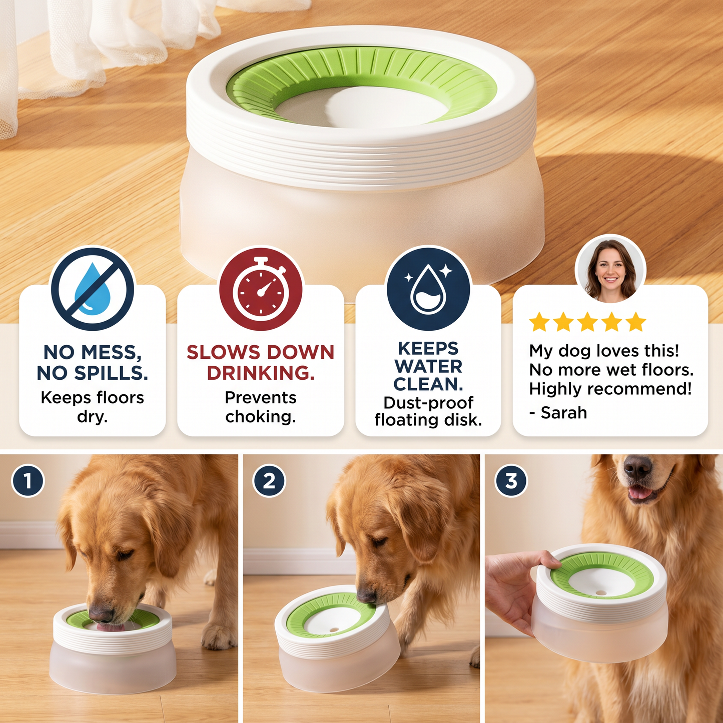 No-Spill Dog Water Bowl