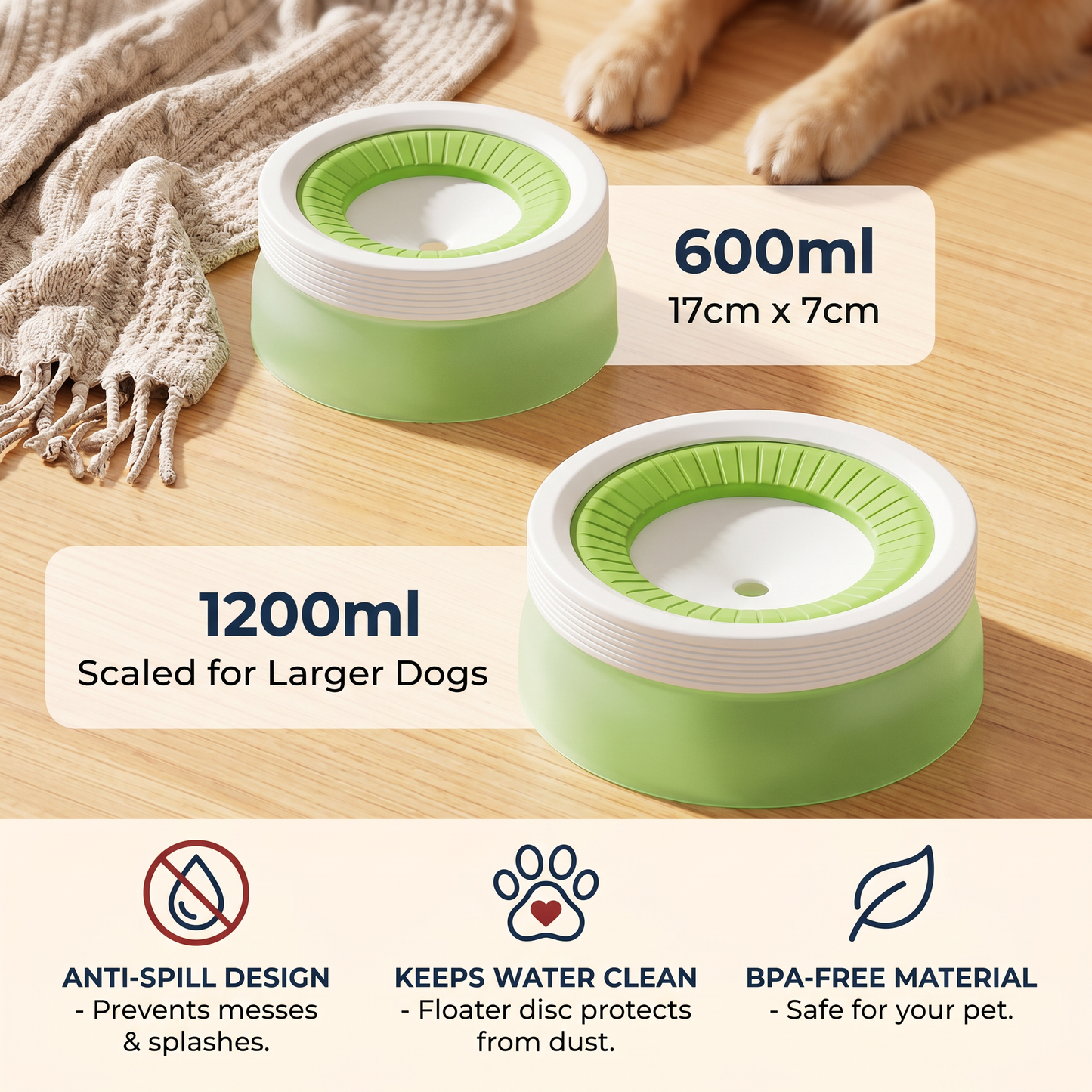 No-Spill Dog Water Bowl