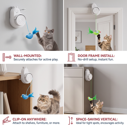 Automatic Flying Bird Cat Toy – Rechargeable Interactive Hanging Teaser