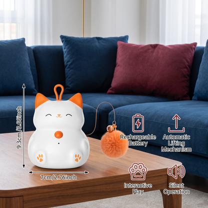 Interactive Rechargeable Cat Toy – Automatic Lifting Pom-Pom Teaser