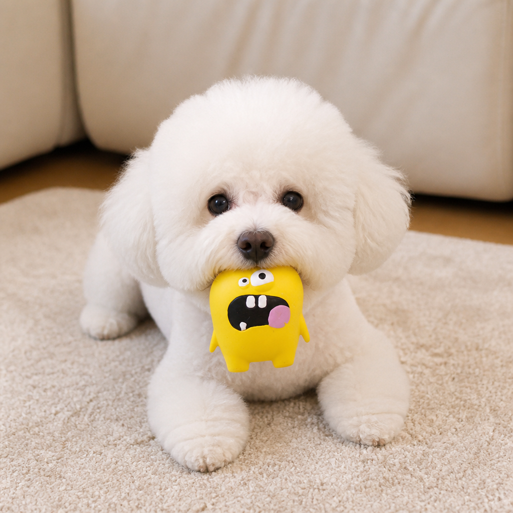 Durable Natural Monster Latex Dental Squeaky Dog Toy