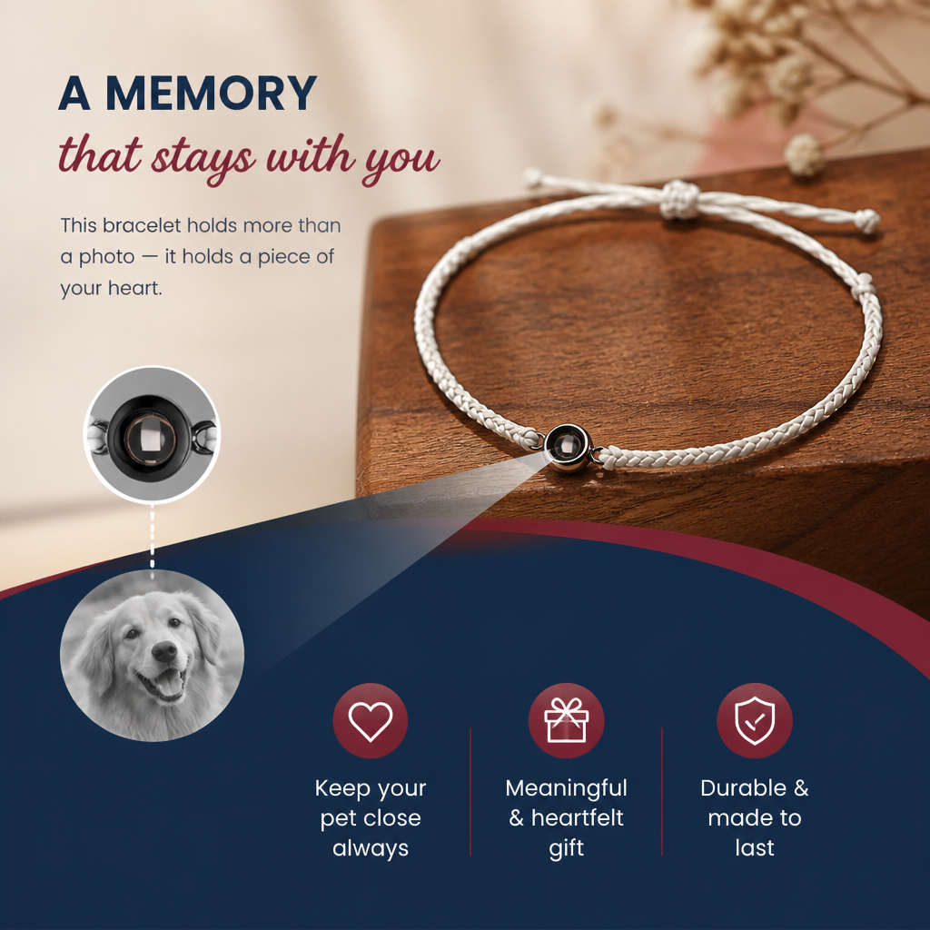 Personalized Pet Photo Projection Keepsake Bracelet