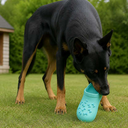 Interactive Squeaky Slipper Dog Chew Toy