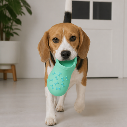 Interactive Squeaky Slipper Dog Chew Toy