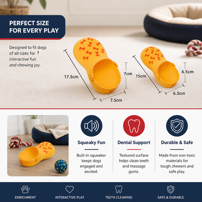Interactive Squeaky Slipper Dog Chew Toy