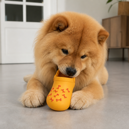 Interactive Squeaky Slipper Dog Chew Toy