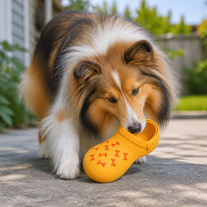 Interactive Squeaky Slipper Dog Chew Toy