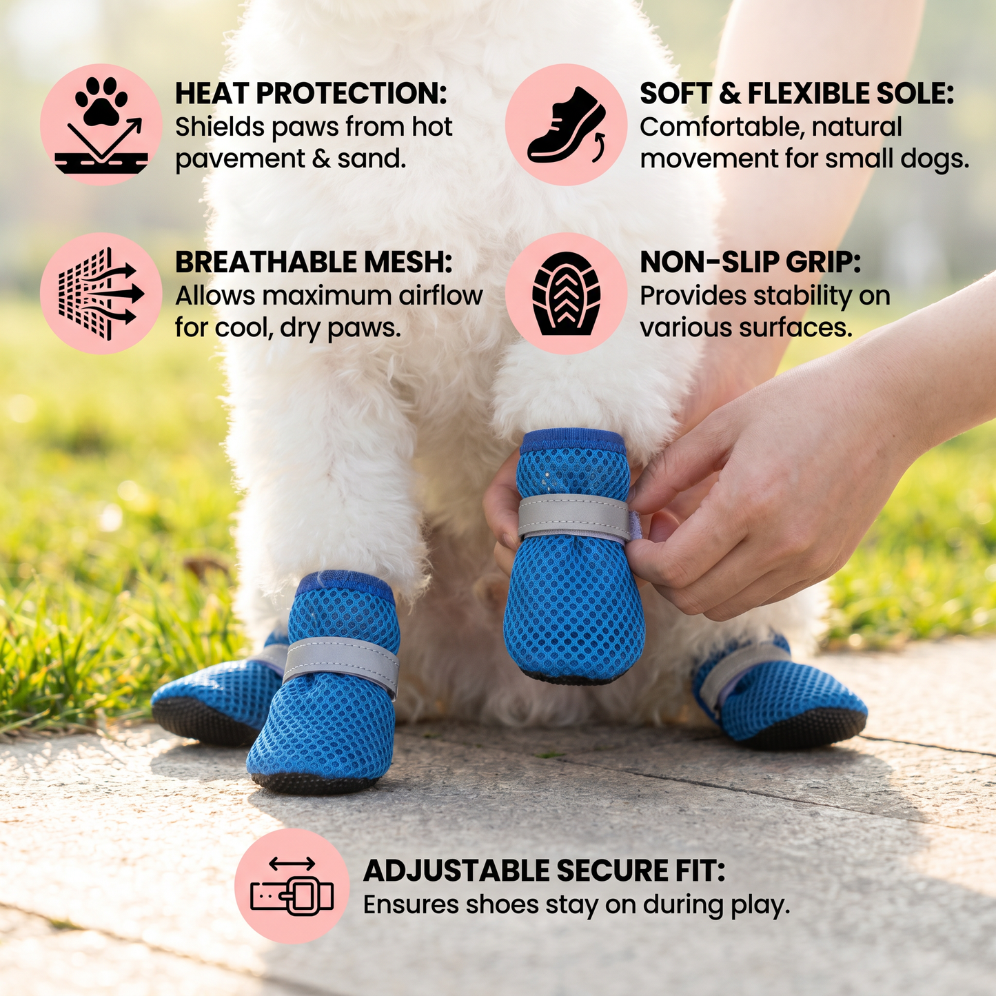 Breathable Mesh Dog Shoes for Hot Days – Soft Sole for Small & Large Dogs