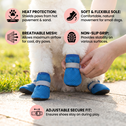 Breathable Mesh Dog Shoes for Hot Days – Soft Sole for Small & Large Dogs
