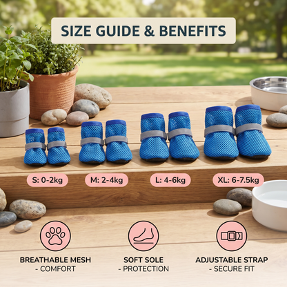 Breathable Mesh Dog Shoes for Hot Days – Soft Sole for Small & Large Dogs