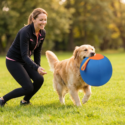 Durable training ball with cover for dogs