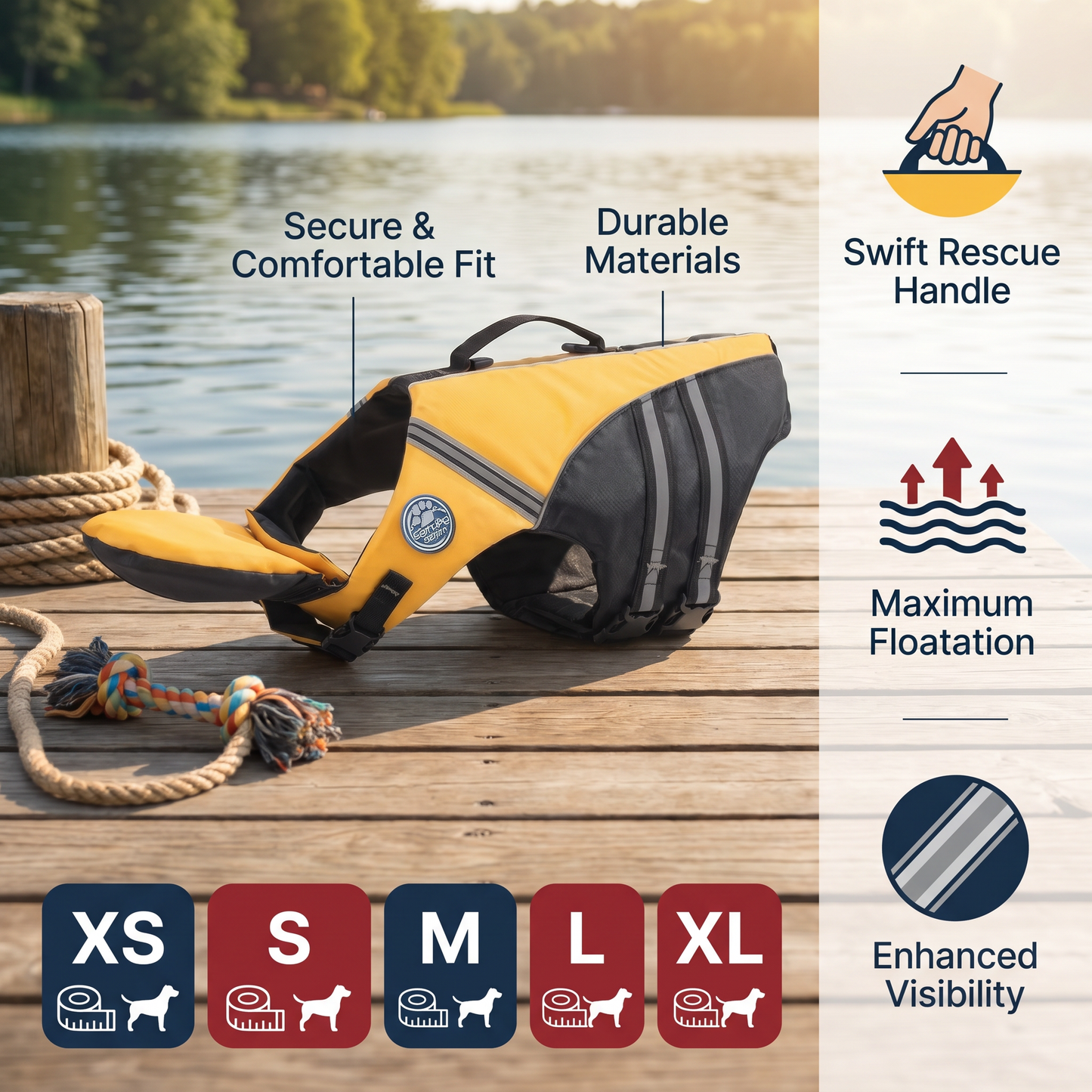 Dog Safety Swim Vest with Rescue Handle