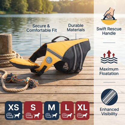Dog Safety Swim Vest with Rescue Handle