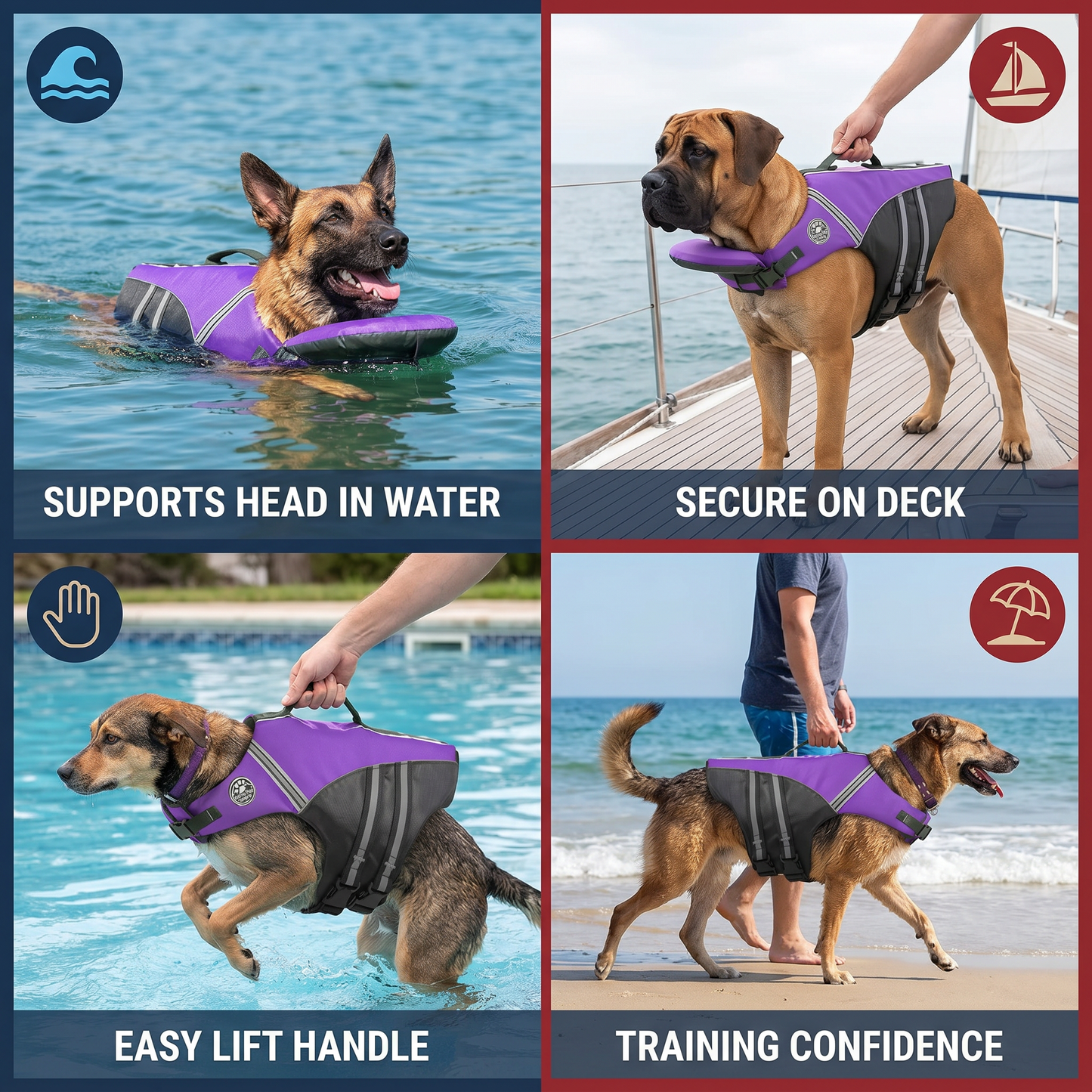 Dog Safety Swim Vest with Rescue Handle