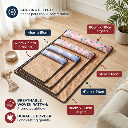 Breathable Rattan Dog Cooling Mat