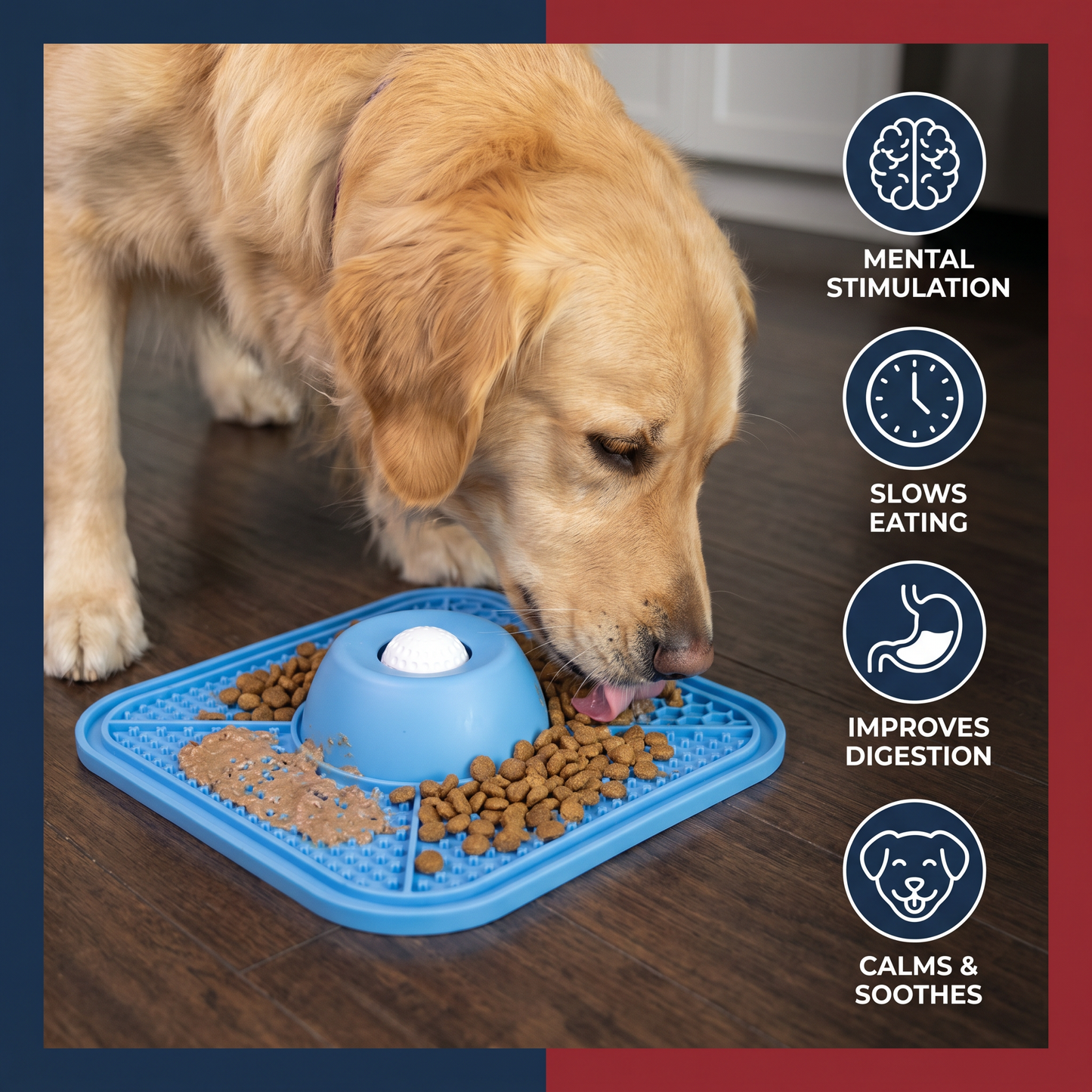2in1 Slow Feeder Dog Bowl with Lick Mat